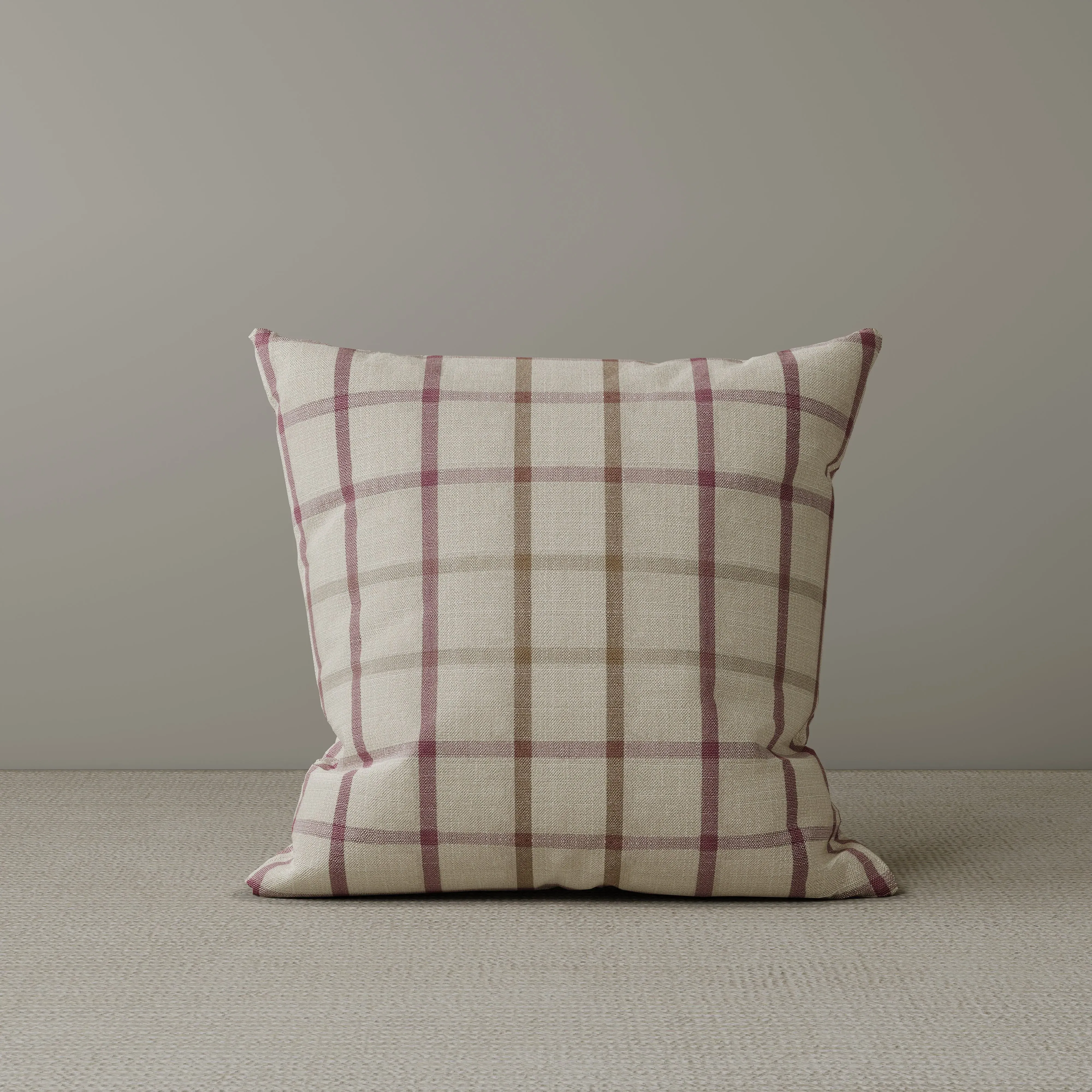 Cottonfy Square Cushion - Red Checkered, Cotton Linen product
