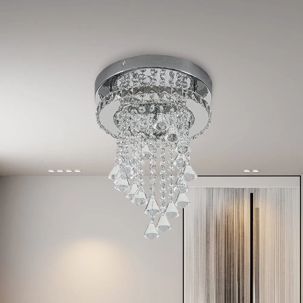 Crystal Ceiling Light with Droplets - Chrome, Crystal product