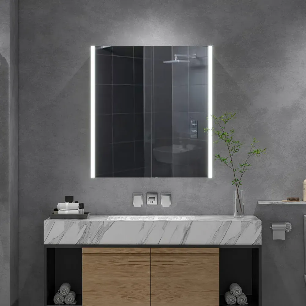Double Door LED Mirror Cabinet with Smart Switch - Metal image