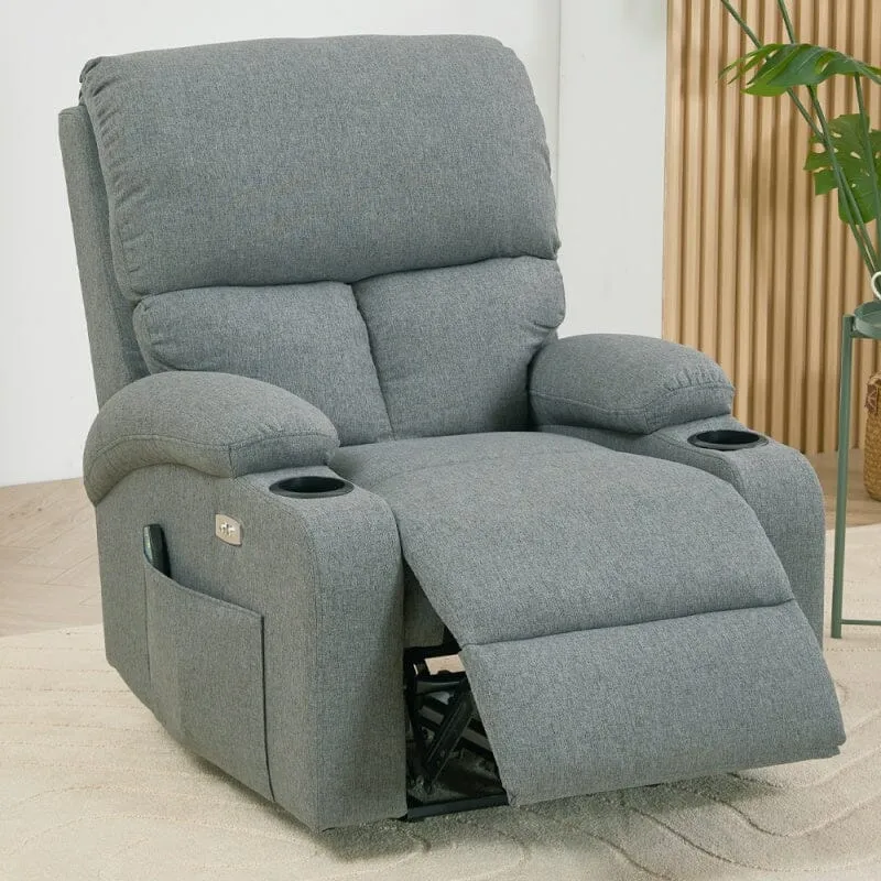 Electric Recliner Sofa with 8-Point Massage and Heating - Chenille product