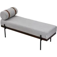 Fabric Bench with Bolster Pillow - Light Grey, Linen alternate view