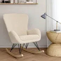 Faux Wool Rocking Chair - Beige