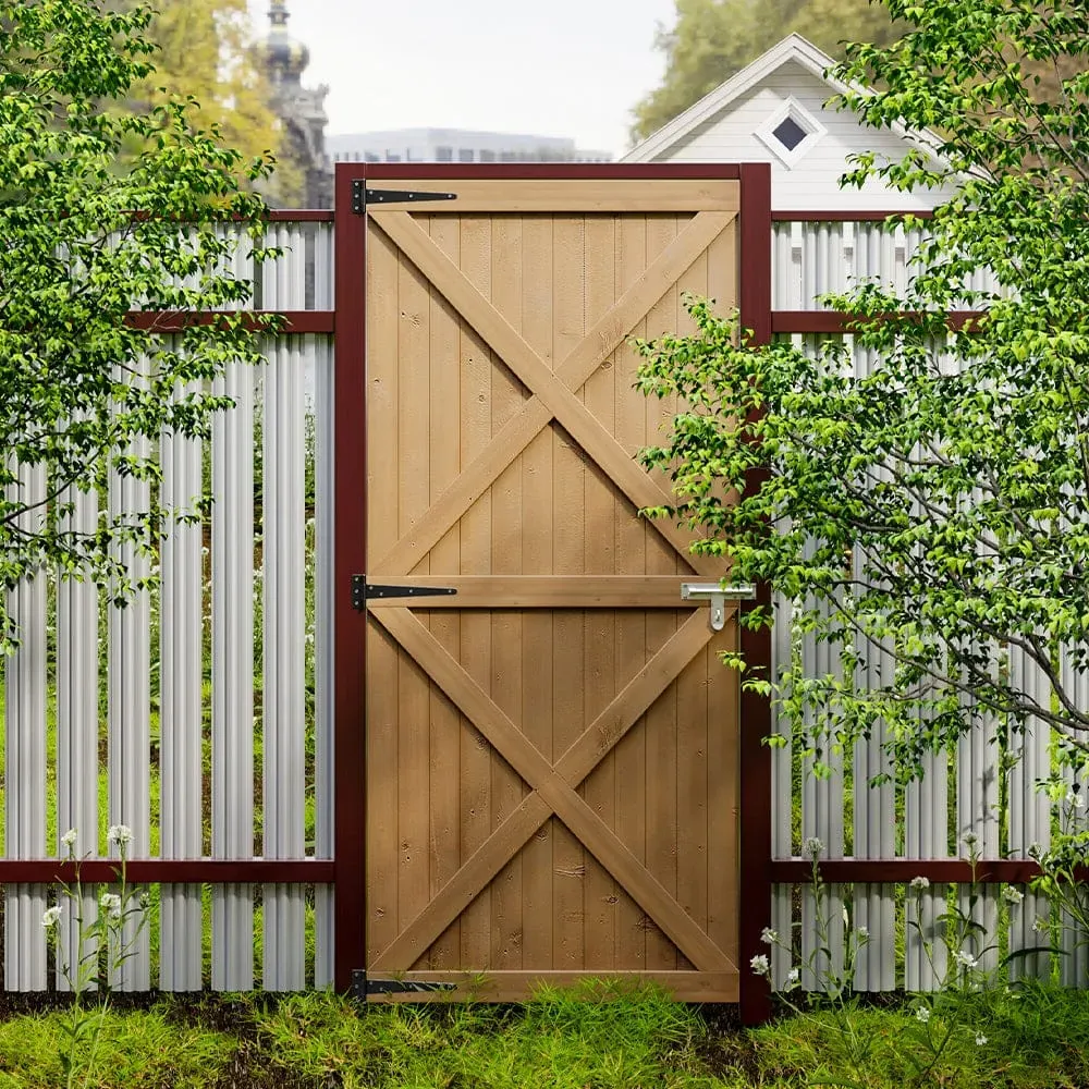 Flat Top Garden Gate Kit - Natural, Pine Wood product