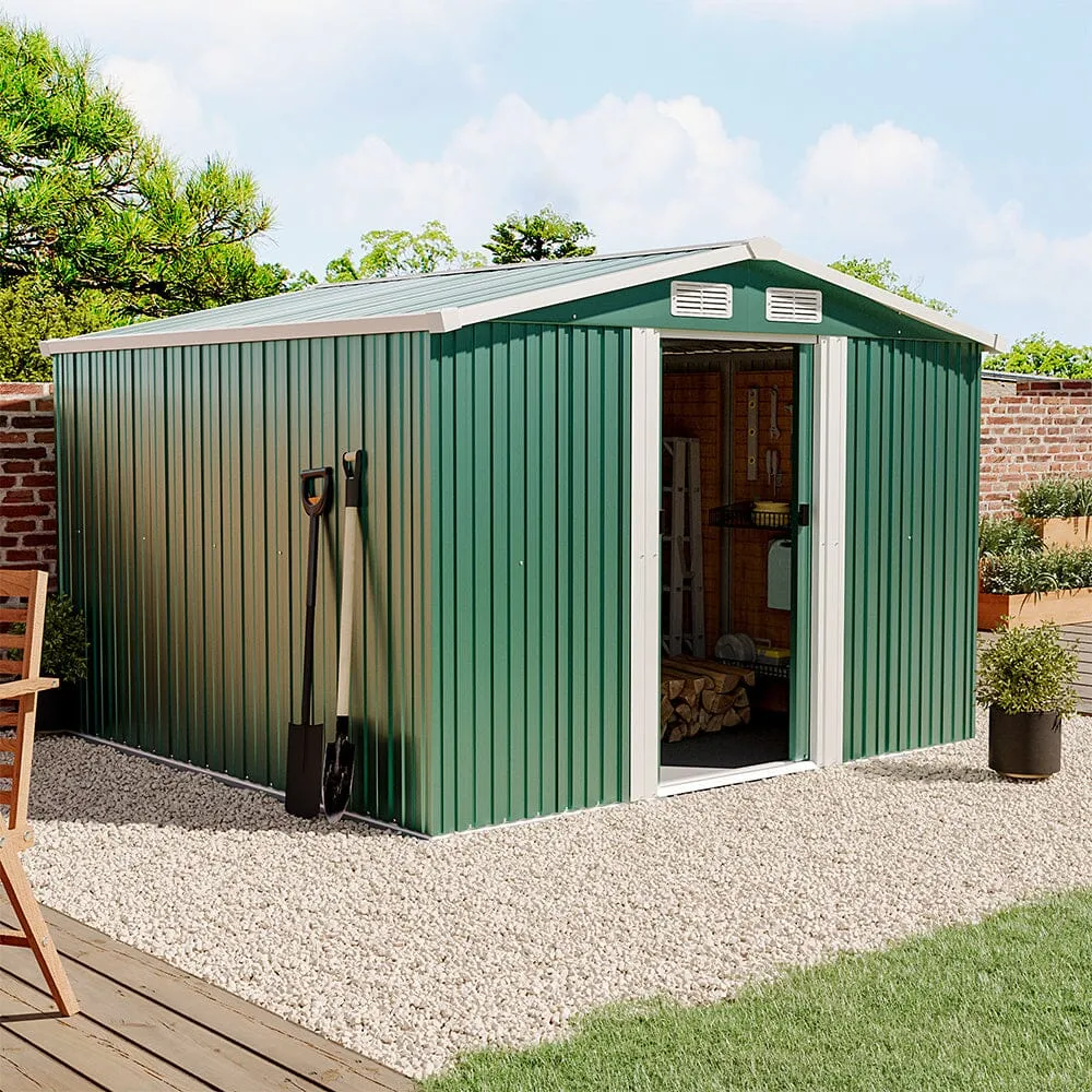 Gable Roof Metal Storage Shed with Double Doors - Galvanised Steel product