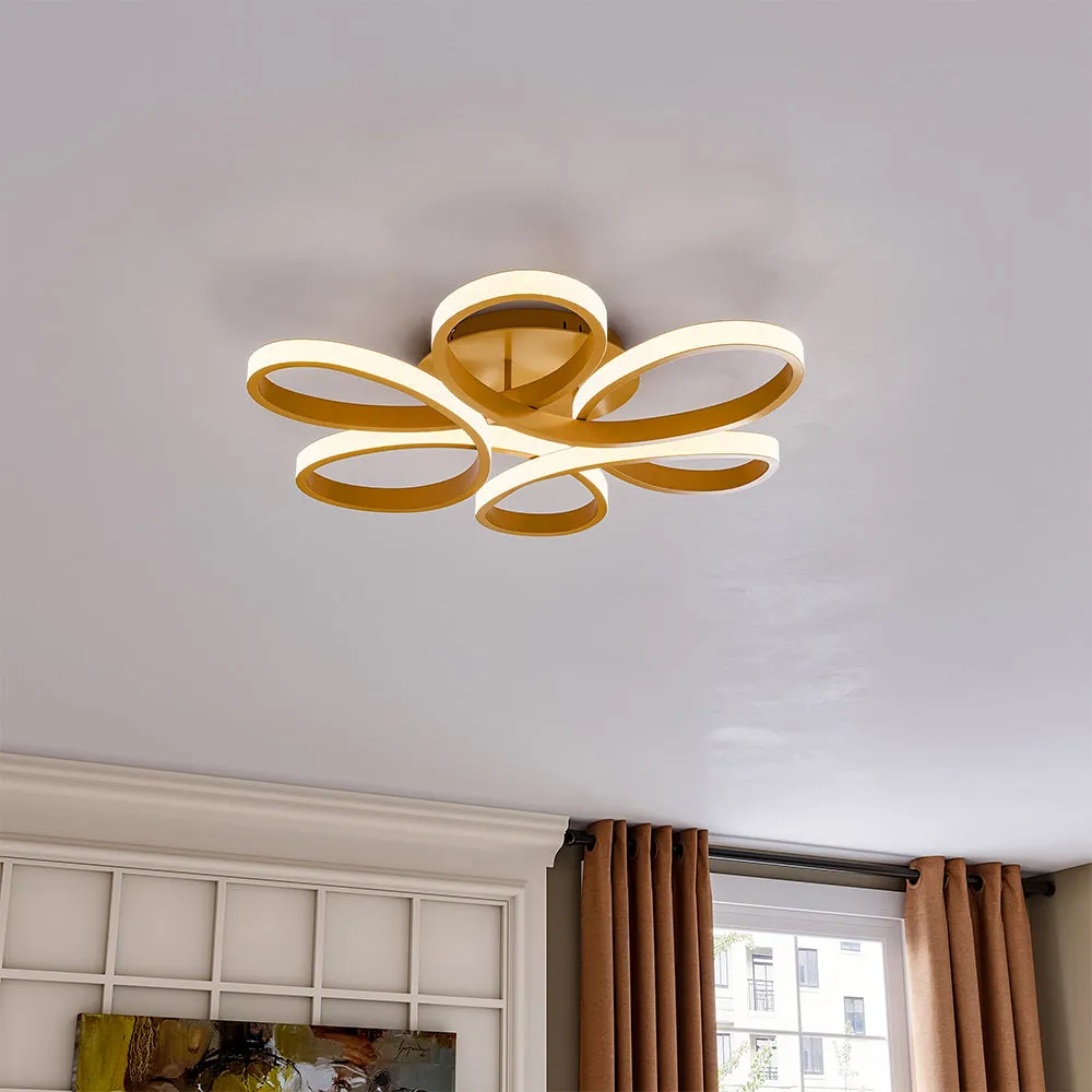Gold Frame Dimmable LED Chandelier Ceiling Light - Gold, Aluminium product