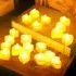 Heart-Shaped LED Tealight Candles 24 Pack - White, Plastic