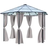 Hexagonal Polycarbonate Canopy - Dark Grey, Aluminum & Steel alternate view