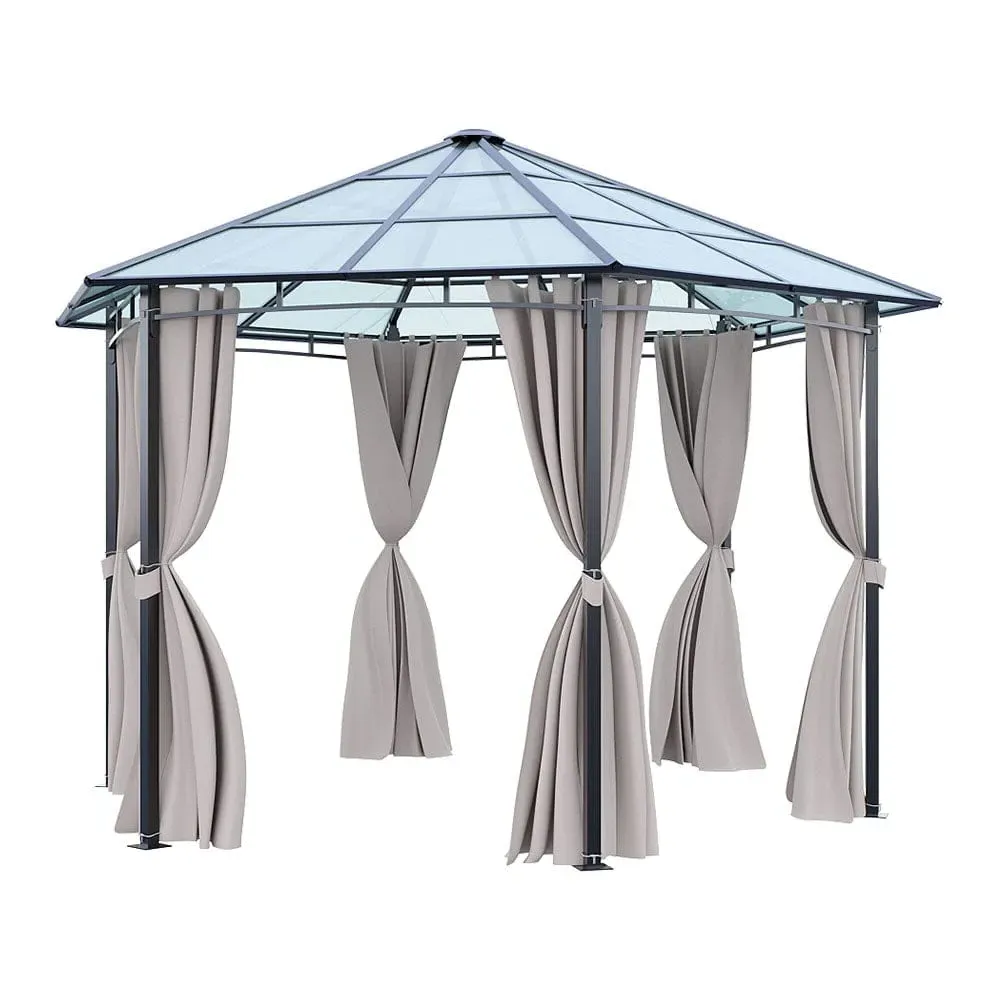 Hexagonal Polycarbonate Canopy - Dark Grey, Aluminum & Steel product