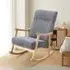 H&O Direct Tufted Rocking Chair - Dark Grey, Velvet