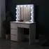 Hollywood Dressing Table with Lighted Mirror - White, MDF