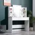 Hollywood Vanity Desk with Lighted Mirror - White, MDF