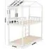 House Shaped Twin Bunk Bed with Ladder - White, Pine Wood