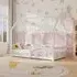 House Toddler Bed Frame with Guardrails - Grey, Pine