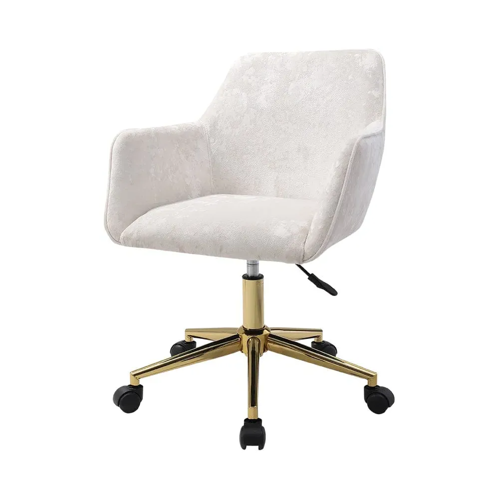 Italian Velvet Accent Chair with Gold Base - Blush Grey product