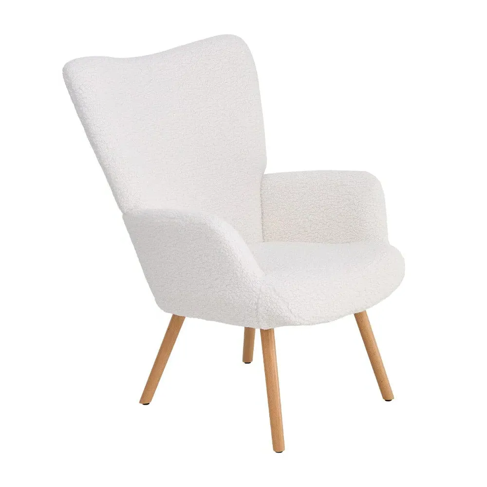 Lamb Wool Accent Chair - White product