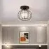 Lantern Shape 1-Light Pendant Light - Black, Metal
