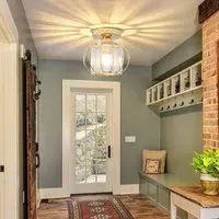 Lantern Shape 1-Light Pendant Light - Golden, Metal