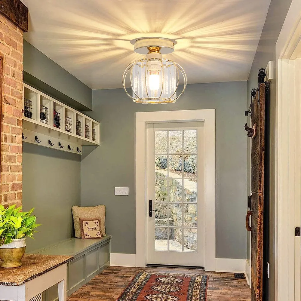 Lantern Shape 1-Light Pendant Light - Golden, Metal