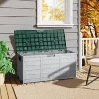 Large Plastic Garden Storage Box with Wheels - 290L alternate view