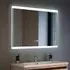 Large Rectangular Frameless Anti-Fog LED Vanity Mirror with Clock