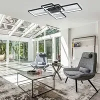 LED Ceiling Light with 3 Rectangle Lampshades - Black