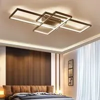 LED Ceiling Light with 3 Rectangle Lampshades - Black