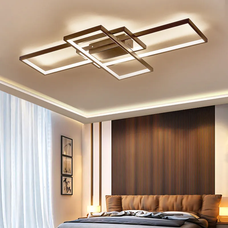 LED Ceiling Light with 3 Rectangle Lampshades - Black