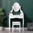 Lighted Makeup Vanity Desk with Mirror and Stool - White, MDF