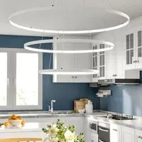 Lightsin 3 Circle Ring LED Pendant Light - White