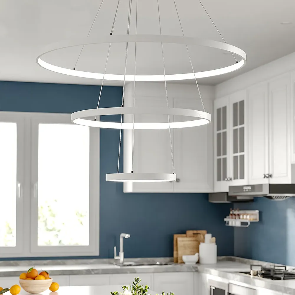 Lightsin 3 Circle Ring LED Pendant Light - White image
