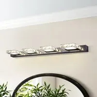 Lightsin 4 Light Bathroom Vanity Light - Chrome, Crystal