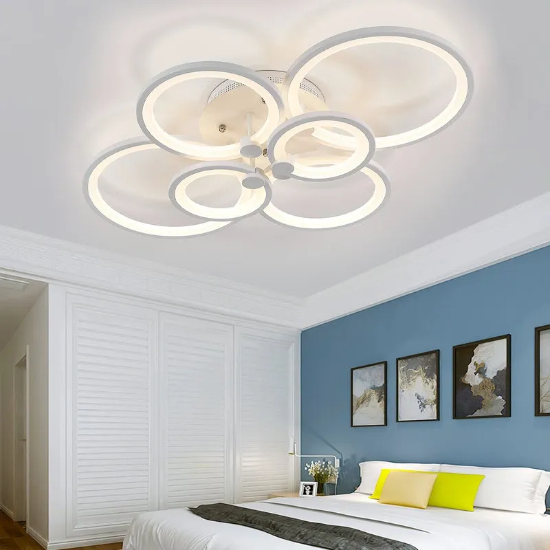 Lightsin 4/6/8 Rings LED Semi-Flush Ceiling Light - White