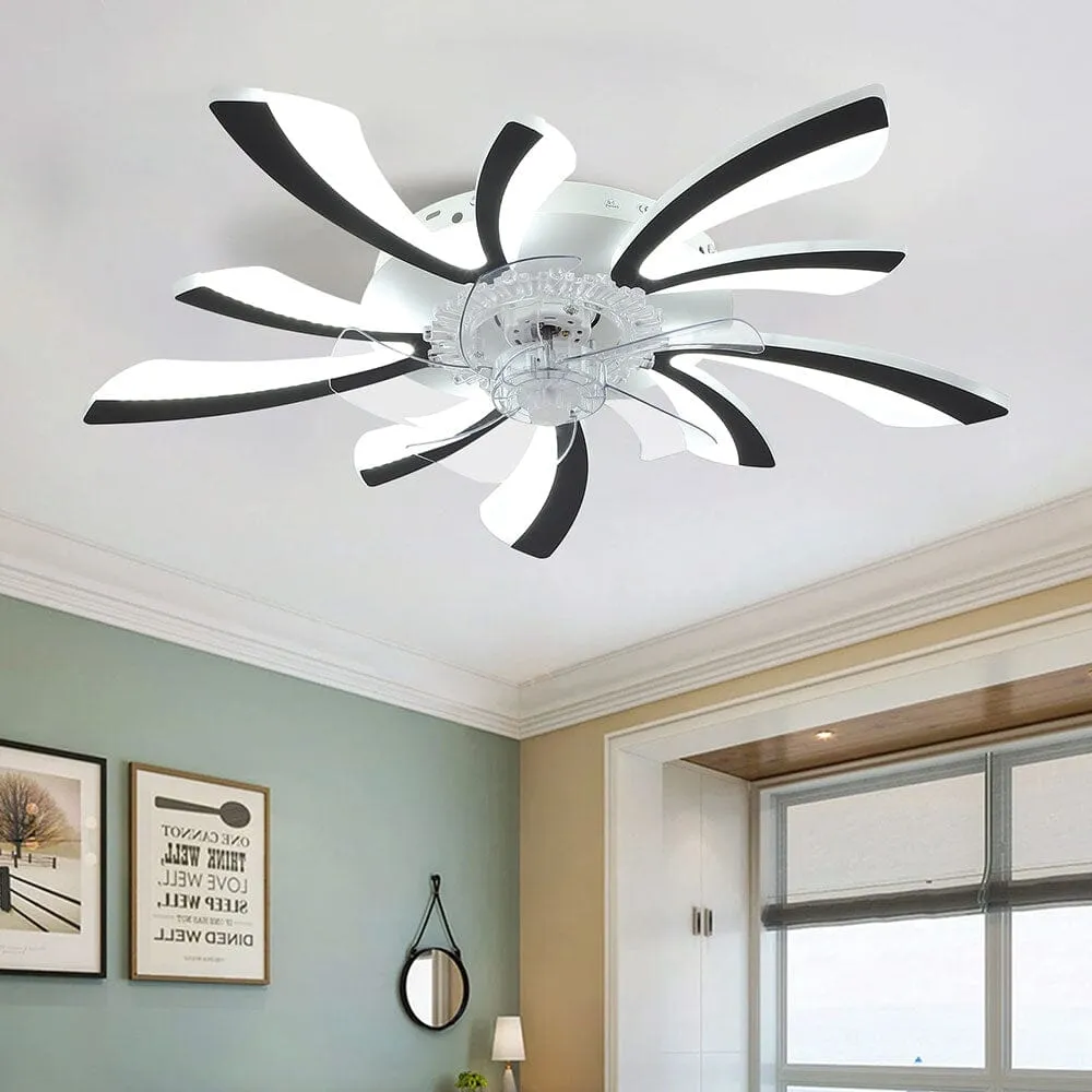 Lightsin 78cm Acrylic Ceiling Fan with LED Lights - Black