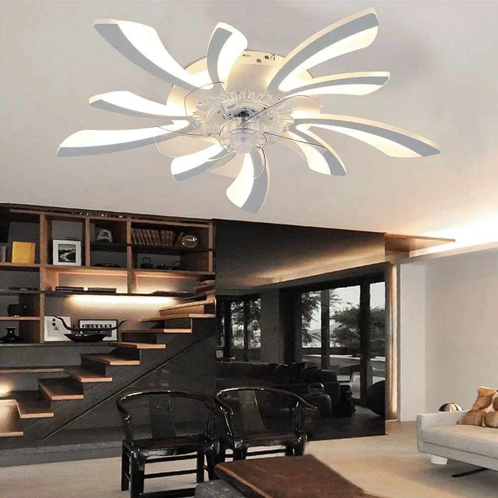 Lightsin 78cm Acrylic Ceiling Fan with LED Lights - White image