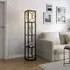 Lightsin Floor Lamp with 3 Wood Shelves - White, Steel