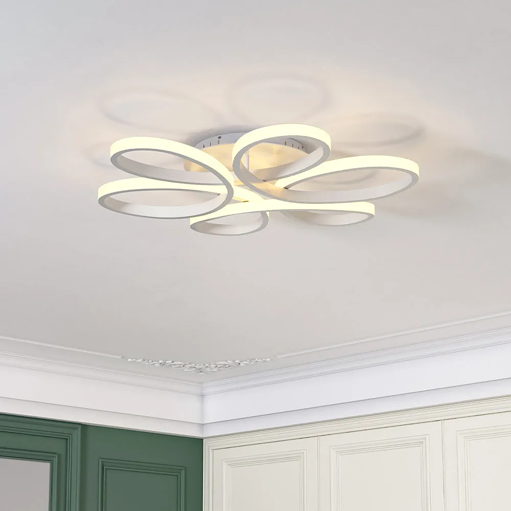 Lightsin Floral 6 Rings LED Ceiling Light Dimmable - White