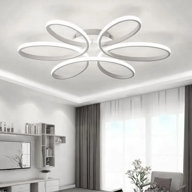 Lightsin Floral 6 Rings LED Ceiling Light - White