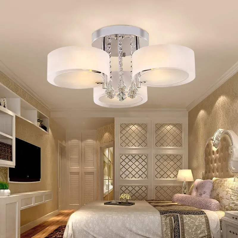 Lightsin Semi-Flush Ceiling Light with Crystal Drops - Chrome image