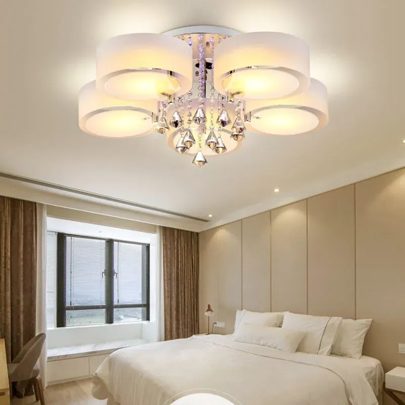 Lightsin Semi-Flush Ceiling Light with Crystal Drops - Chrome