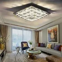 Lightsin Square 3 Tier Crystal Chandelier - Chrome, Steel