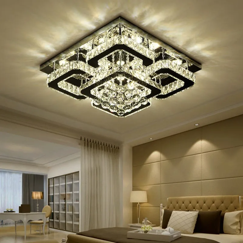 Lightsin Square LED Ceiling Light Dimmable - Silver Chrome, Crystal product