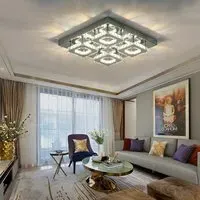 Lightsin Square LED Ceiling Light with Crystal Dimmable - Chrome