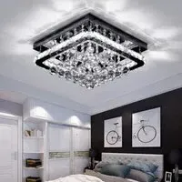 Lightsin Square LED Ceiling Light with Crystals - Chrome