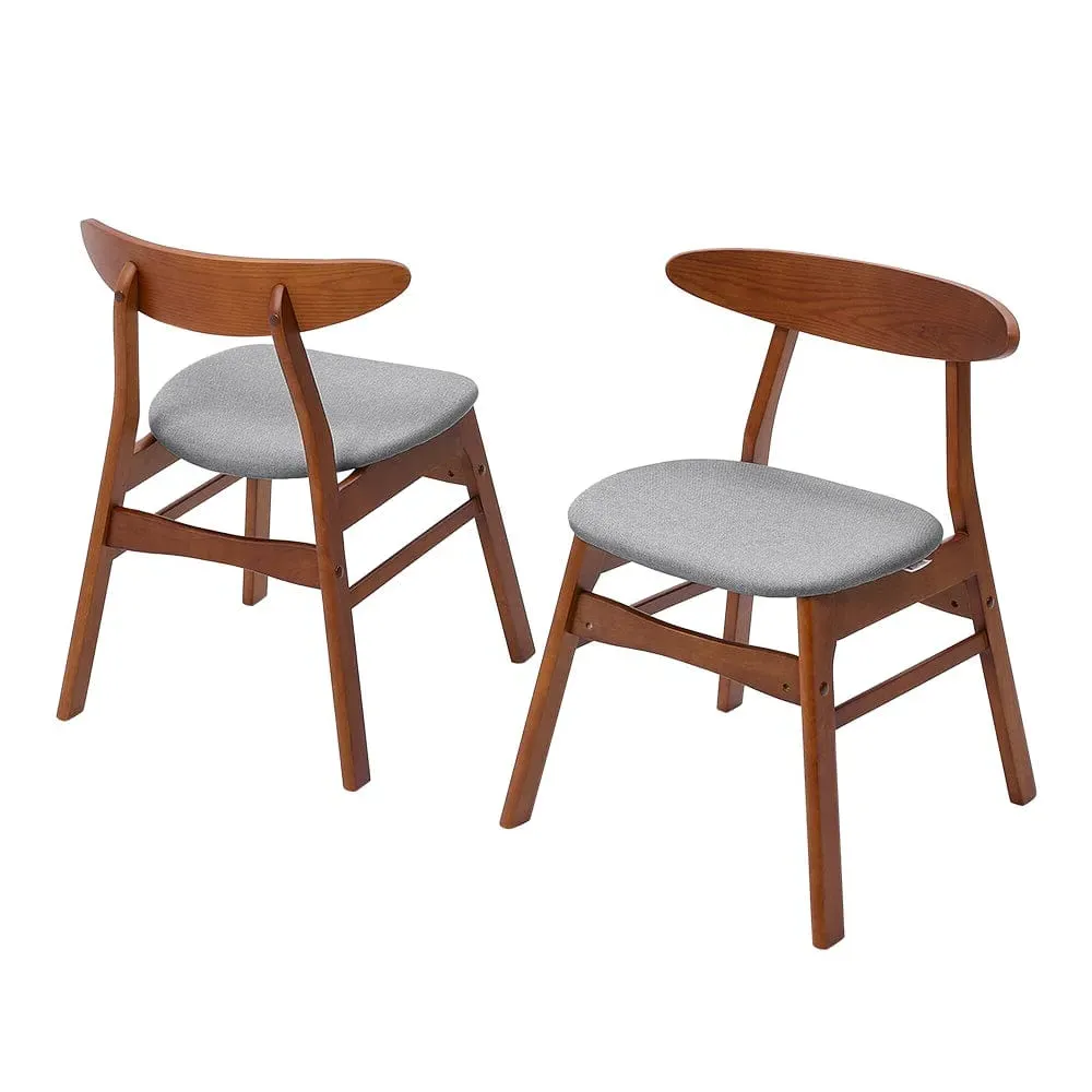 Linen Upholstered Dining Chair with Curved Backrest product