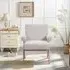 Linen Upholstered Wooden Armchair - Beige