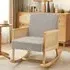 Linen Wooden Rocking Chair - Grey