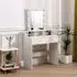 Makeup Dressing Table with Lighted Mirror - White, MDF