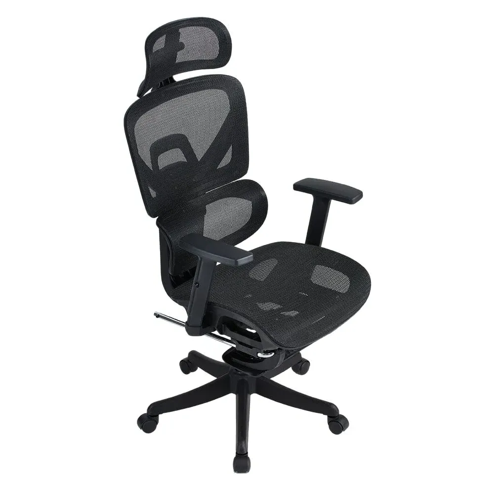Massage Office Chair with Heating & Footrest - Black, PVC product