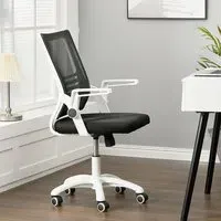 Mesh Back Swivel Office Chair with Folding Armrests