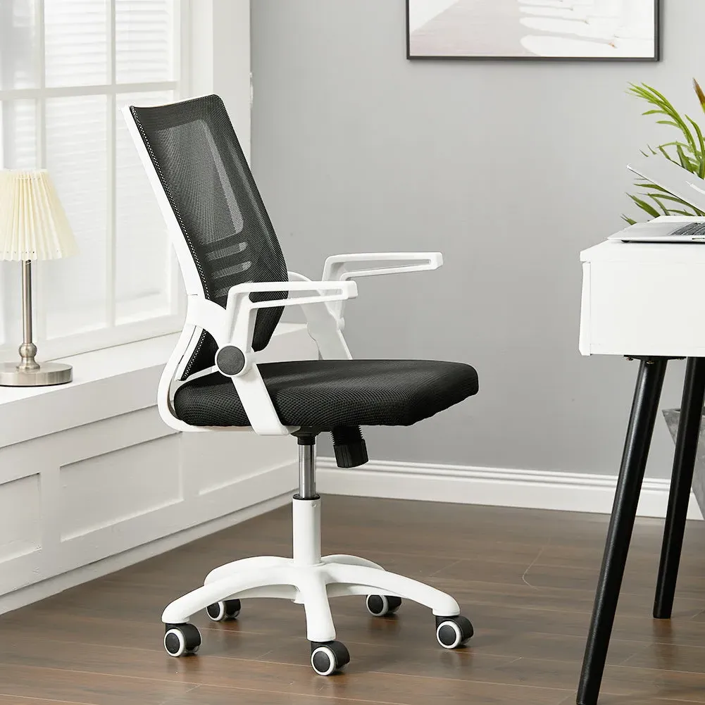 Mesh Back Swivel Office Chair with Folding Armrests image